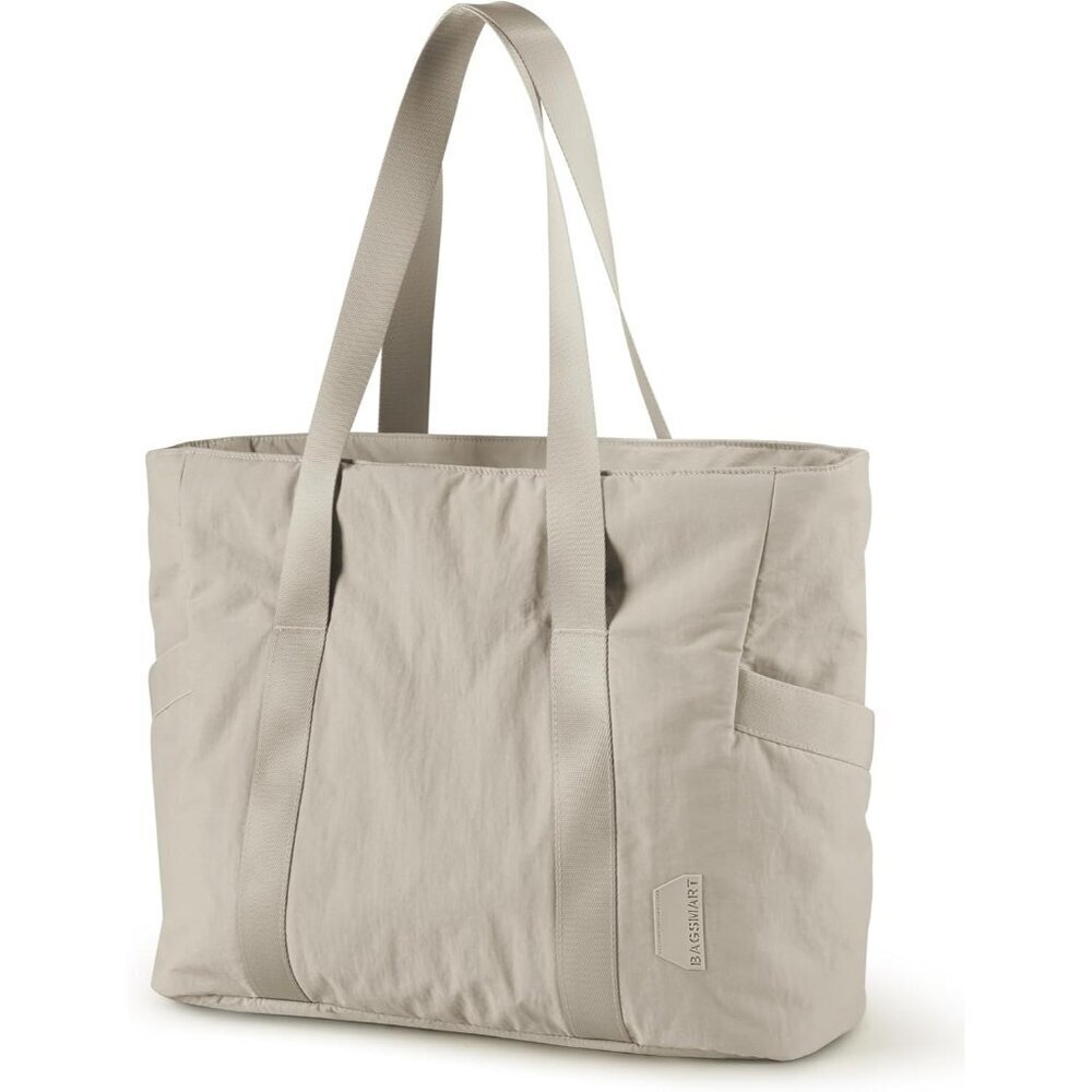 Women Grey Shoulder Tote Bag With Top Handle with Yoga Mat Buckle for Gym